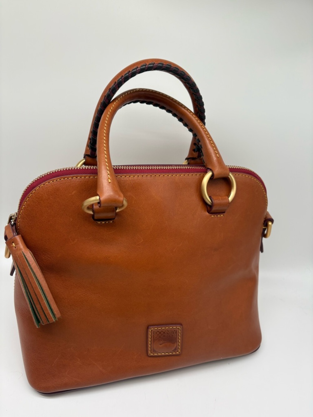 Dooney & Bourke Florentine Leather Dome Satchel in Color Natural - Picture 2 of 6